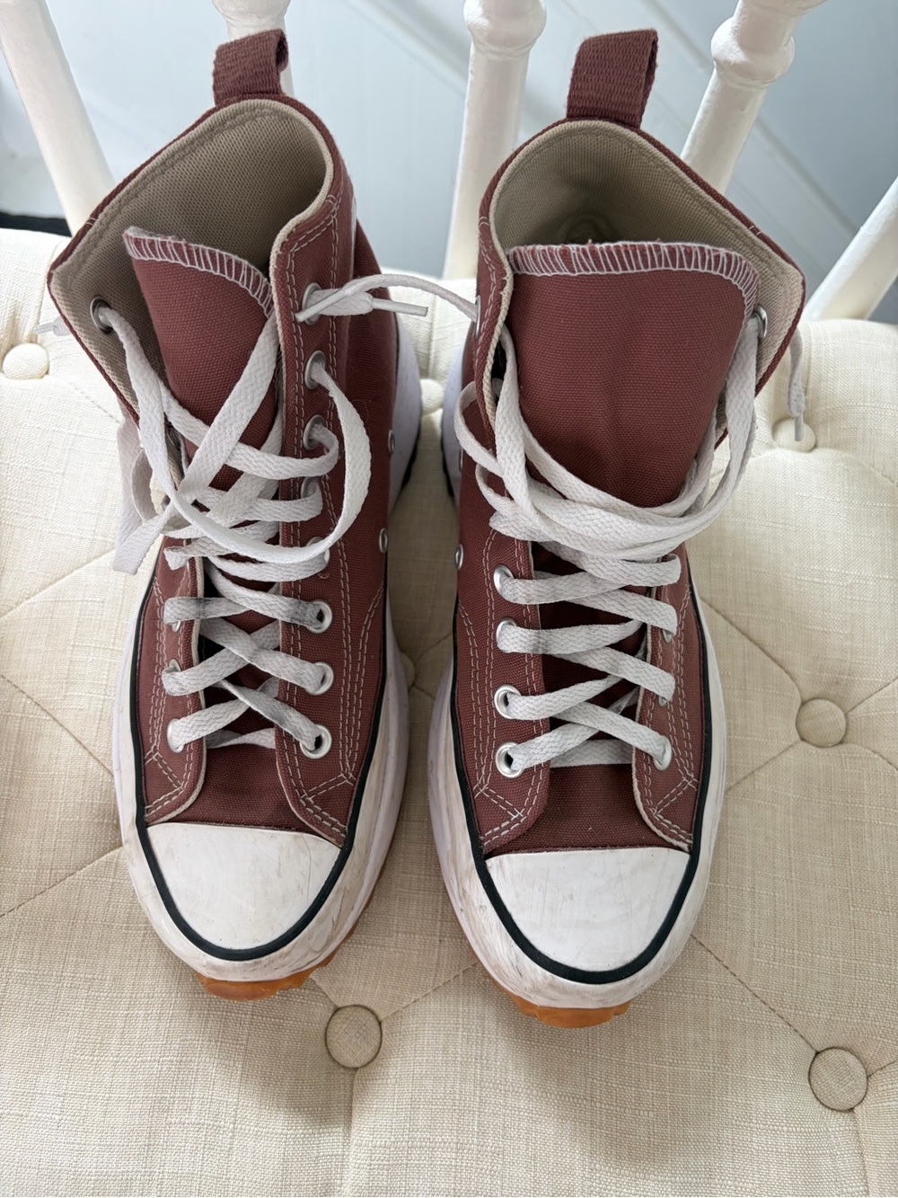 Converse Lace-Up High-Top Boots in Dusty Rose